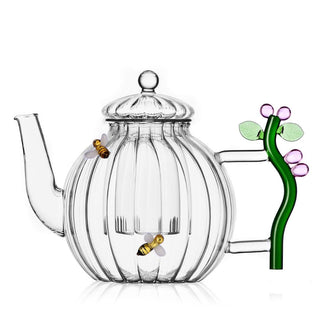 Ichendorf Botanica teapot optic pink flower and bee by Alessandra Baldereschi - Buy now on ShopDecor - Discover the best products by ICHENDORF design