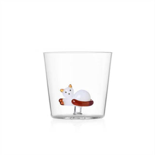 Ichendorf Tabby Cat tumbler lying white cat with amber tail by Alessandra Baldereschi - Buy now on ShopDecor - Discover the best products by ICHENDORF design
