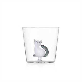 Ichendorf Tabby Cat tumbler white cat with smoke tail by Alessandra Baldereschi - Buy now on ShopDecor - Discover the best products by ICHENDORF design