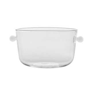 Zafferano Bilia glass high bowl with white little ball handles - Buy now on ShopDecor - Discover the best products by ZAFFERANO design