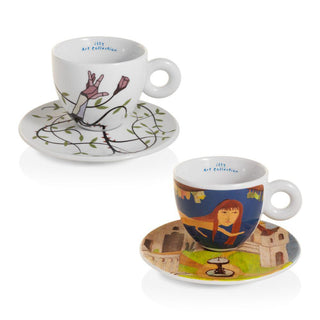 Illy Art Collection Biennale 2022 set 2 cappuccino cups by Felipe Baeza & Cecilia Vicuña - Buy now on ShopDecor - Discover the best products by ILLY design