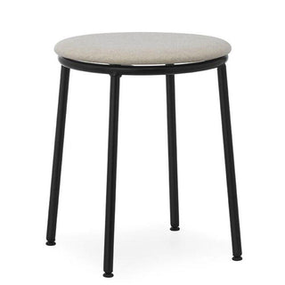Normann Copenhagen Circa black steel stool with upholstery fabric seat h. 45 cm. Normann Copenhagen Circa Main Line flax MLF20 - Buy now on ShopDecor - Discover the best products by NORMANN COPENHAGEN design