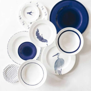 Schönhuber Franchi Shabbychic Soup Plate white - shaded border blue - Buy now on ShopDecor - Discover the best products by SCHÖNHUBER FRANCHI design